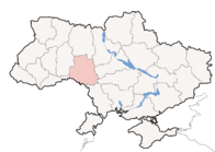 Винницкая область на карте Украины