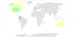 A map of the world showing the number of riders per nation participated in the race.