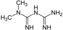 Estrutura química de Metformina