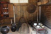 Miners' kitchen with gamasot (Cheonpo Gold Mine Village, Jeongseon)