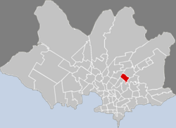 Location of Ituzaingó in Montevideo