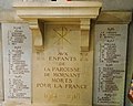 plaque des morts de 14-18 dans l'église de Mornant