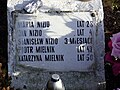 Grób ofiar pacyfikacji z rodziny Nizio, w tym trzymiesięcznego Stanisława i czteroletniego Jana, oraz z rodziny Mielnik
