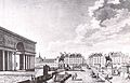 Projet d'aménagement du Pont Neuf avec arc de triomphe et statue de Louis XVI à l'entrée occidentale de la Place Dauphine (1787).