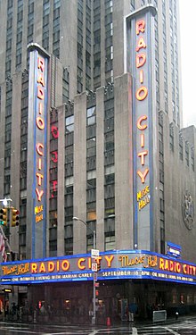 Radio City Music Hall, site of 12 VMAs, including the first Radio City Music Hall 2003.jpg