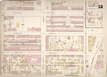 Sanborn Fire Insurance Map # 12 in 1888, showing the notorious Jackson Alley next to the Government Printing Office Building (square 624) Sanborn Fire Insurance Map from Washington, District of Columbia - 1888 - Image 12.tif