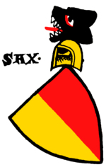 Герб фон Саксов из Цюрихского гербовника (ок. 1340 г.).
