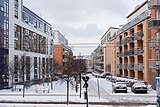 Bebyggelsen längst ut på udden med Södermalm i bakgrunden.