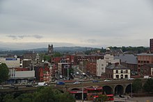 Stockport, one of the large towns of Greater Manchester and historically part of Cheshire Stockport from the train - geograph.org.uk - 2545404.jpg