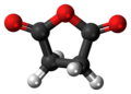 Ball-and-stick model of the succinic anhydride molecule