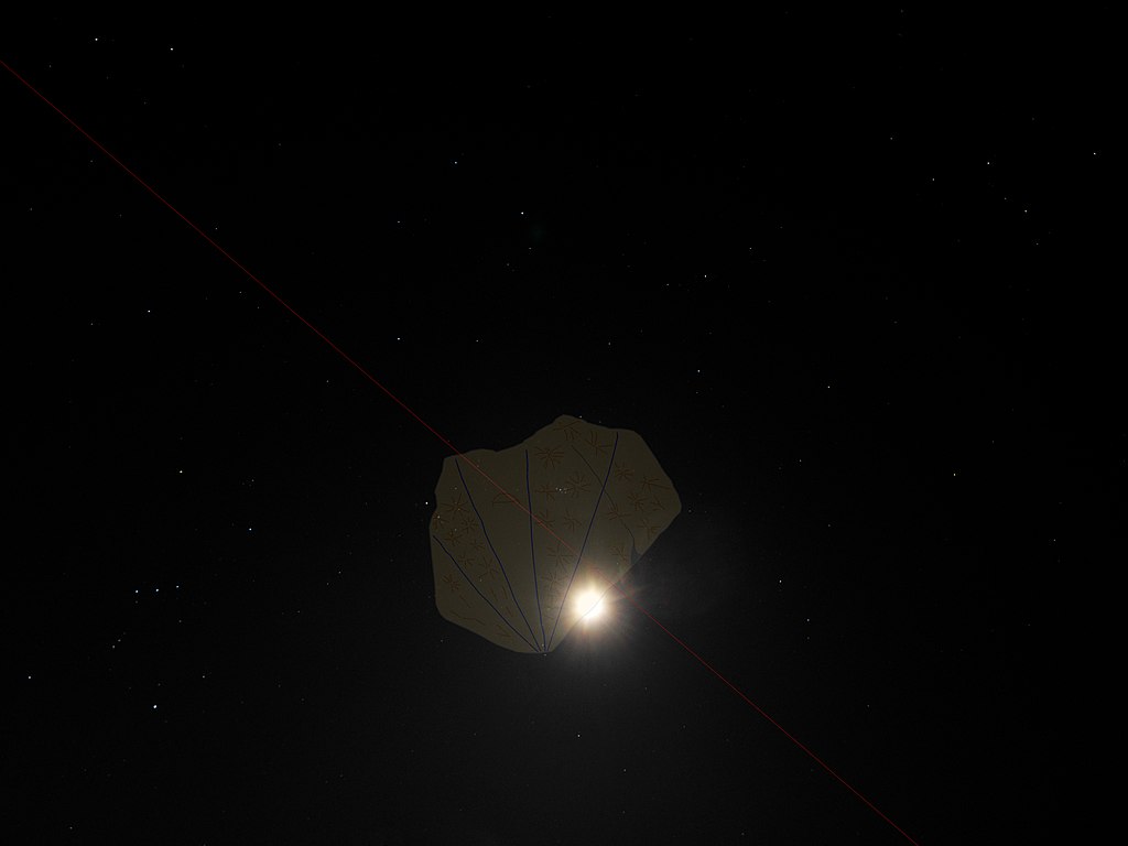 Mit eingepasster Himmelstafel (Ekliptik rot gepunktete Linie). Unterhalb vom Mond der rötliche Stern Menkar (α Ceti) im Sternbild Walfisch (Cetus).