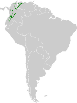 Distribución geográfica de la tangara coroninegra.