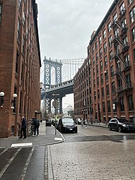 The Manhattan Bridge via Washington Street (Red Bricks)