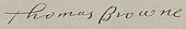 signature de Thomas Browne