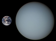 Größenvergleich zwischen Erde und Uranus