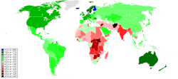 Map showing happiness of countries by their score according to the 2023 World Happiness Report World map of countries by World Happiness Report score (2023).svg