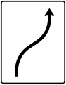 Zeichen 511-20 Verschwenkungstafel – ohne Gegenverkehr – einstreifig nach rechts