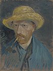 Self-Portrait with Straw Hat and a Pipe (reverse image), 1887 Van Gogh Museum, Amsterdam (F179v)