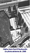 Église Saint-Paul sur photo aérienne de 1960