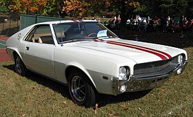 1968 AMC AMX white at Rockville Maryland show 2007.jpg