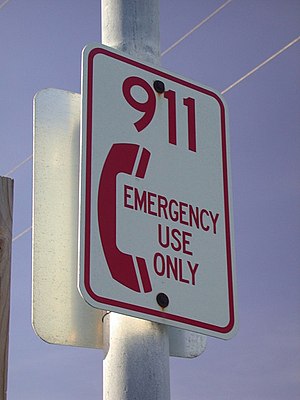 English: 911 sign Camera: Nikon E995 License o...