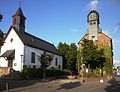 St. Lukasplatz mit Kirche und Schule