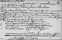 Acte de Naissance de Charles-François Beckers