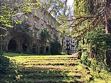 Akarmara, a mining town in Abkhazia/Georgia, was abandoned in the early 1990s due to the War in Abkhazia. Akarmaraghosttown.jpg