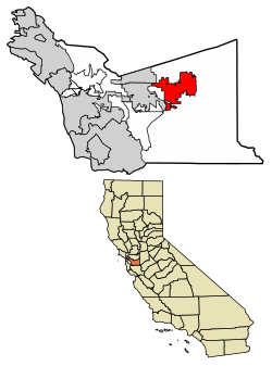 Location of Livermore in Alameda County, California