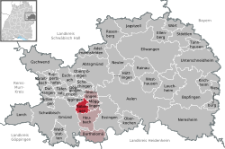 Бебінген-ан-дер-Ремс на карті району