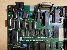 Econet components installed on BBC Micro Model B motherboard BBC B Econet.jpg