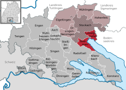 Elhelyezkedése Baden-Württemberg térképén