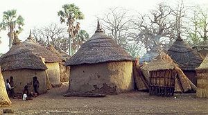 Huts in the village of Dourtenga, departement ...
