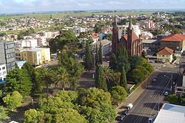 Het centrum van Vacaria met de kathedraal Nossa Senhora da Oliveira