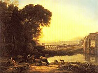 『ティトス帝の凱旋門のある風景』1644年（複製）[17]