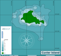 キュビエ島の位置はニュージーランドの北島の北東