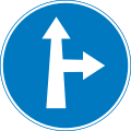 Go straight or turn right ahead