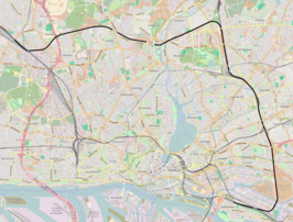 Spoorlijn Hamburg-Eidelstedt - aansluiting Rothenburgsort op de kaart