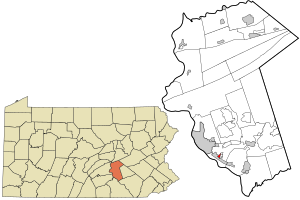 Location in Dauphin County and state of Pennsylvania.