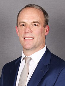 Portrait photograph of Dominic Raab, aged 48