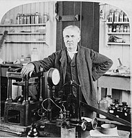 Edison ve své laboratoři, 1901