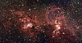 Panoramaaufnahme von NGC 3603 (links) zusammen mit NGC 3576