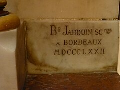 Autel de Bernard Jabouin (1810-1889), sculpteur-ornemaniste bordelais, 1872.