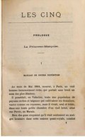 LES CINQ PROLOGUE La Princesse-Marquise. I MARIAGE EN DOUBLE EXPÉDITION Au mois de Mai 1844, mourut, à Paris, un vieil homme immensément riche, qui portait sans bruit un nom des plus illustres. Il possédait, en Valachie, toute une population de paysans serbes et tziganes qui cultivaient ses domaines, vastes comme un royaume, mais il vivait, seul et triste, dans une toute petite chambre d’un vieil hôtel, situé rue Pavée, au Marais. Bien des gens croyaient qu’il était seulement un maigre locataire dans cette maison quasi-royale, cousine