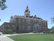 Different view of the Second Pinal County Courthouse which was built in 1891 and which is located in 135 Pinal St. Listed in the National Register of Historic Places in August 2, 1978, reference #78000568.