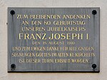 Kaiser Franz Joseph I. - Gedenktafel