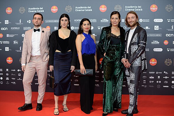 El equipo de Suc de Síndria posando en la alfombra roja de los Premios Gaudí