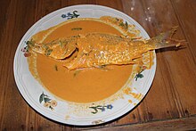 Gulai kerapu, a grouper-based Padang food Gulai kerapu.JPG