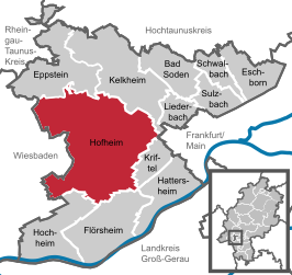 Kaart van Hofheim am Taunus
