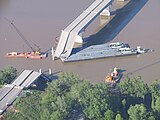 Damage to the Interstate 40 bridge
